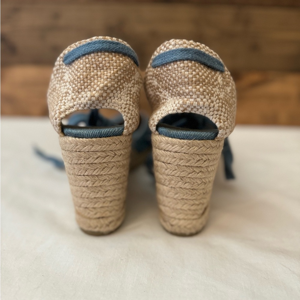 Castaner Blue and Beige Espadrille Wedges - Picture 4 of 7